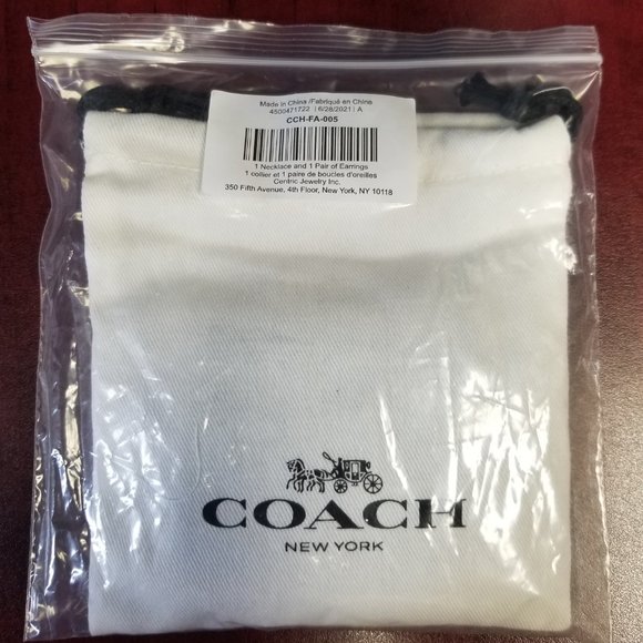 Coach Open Circle Necklace And Tea Rose Stud Earrings Set - ROSE GOLD - Picture 2 of 3